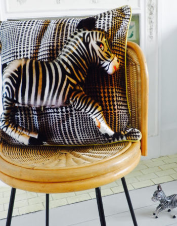 ZEBRA CROSSING VELVET CUSHION