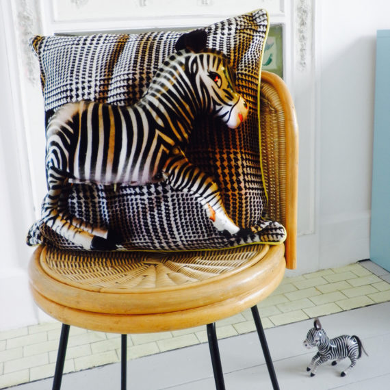 ZEBRA CROSSING VELVET CUSHION