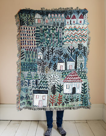 LITTLE HOUSES COTTON MINI BLANKET THROW (132x100cm)