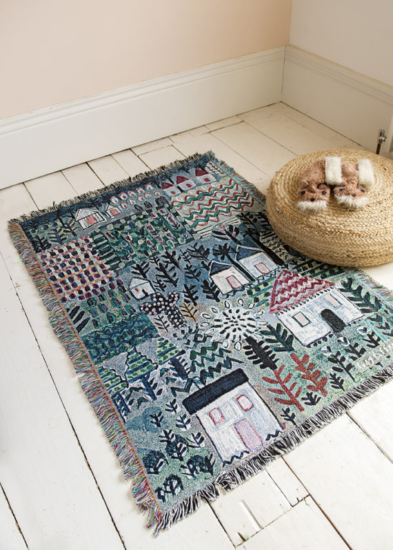 LITTLE HOUSES COTTON MINI BLANKET THROW (132x100cm) - Image 4