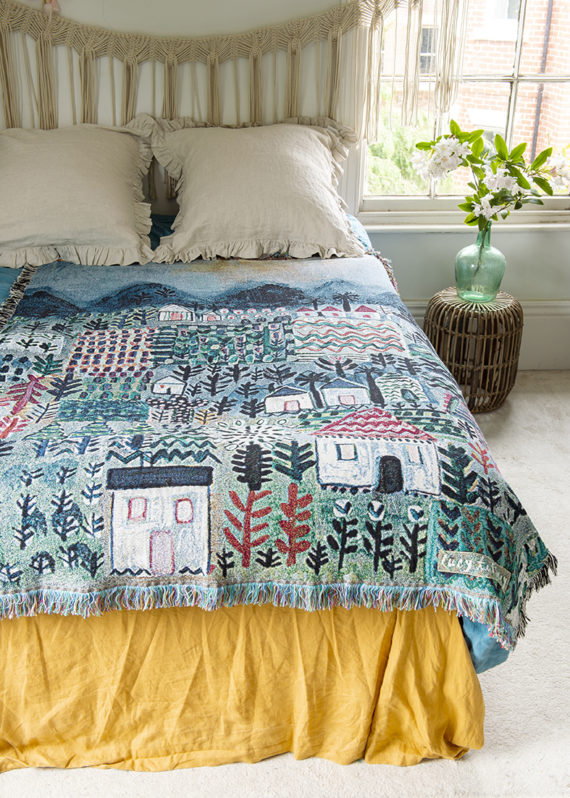 LITTLE HOUSES COTTON BLANKET THROW (180X135CM) - Image 4