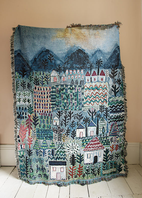 LITTLE HOUSES COTTON BLANKET THROW (180X135CM)