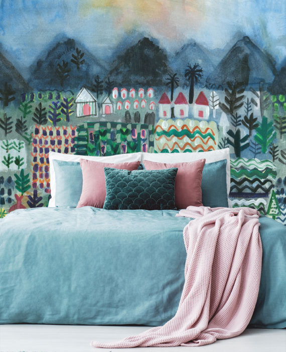 LITTLE HOUSES MURAL WALLPAPER - Image 2