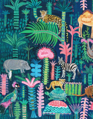 JOLLY ANIMAUX WALLPAPER (20M) A4 SAMPLE