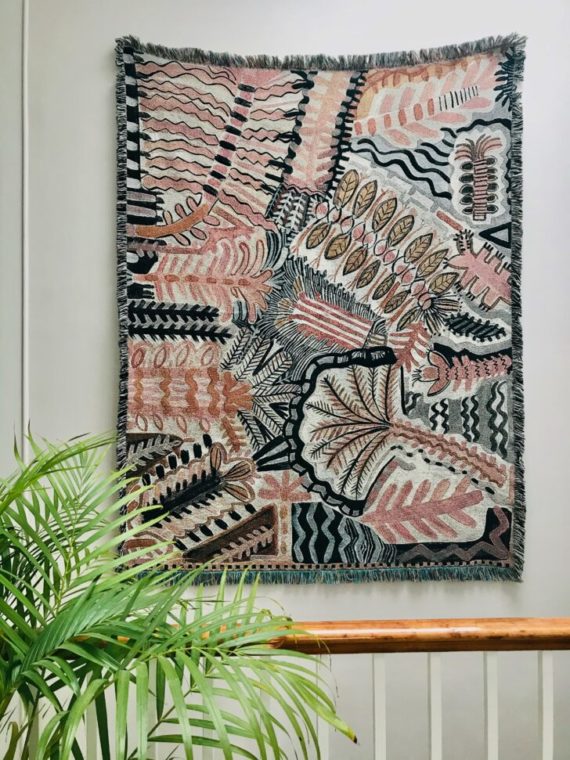 PALM PEACH COTTON BLANKET THROW (180cm x 135cm) - Image 3