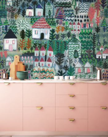LITTLE HOUSES MURAL WALLPAPER