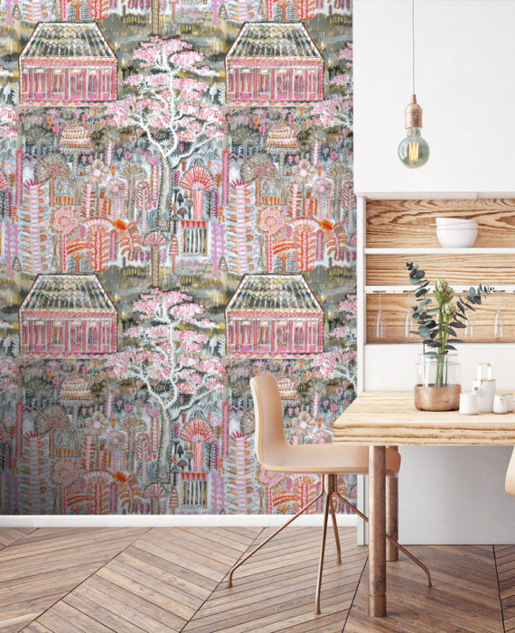 PINK PAVILION EXTRA WIDE WALLPAPER (10M) - Image 3