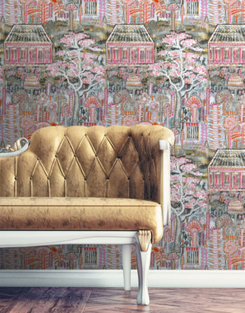 PINK PAVILION EXTRA WIDE WALLPAPER (10M)