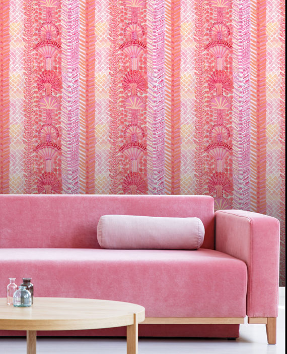 PINK POM-POM EXTRA WIDE WALLPAPER (10M)