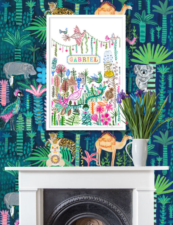 LITTLE BIRDS PERSONALISED SIGNED GICLEE PRINT