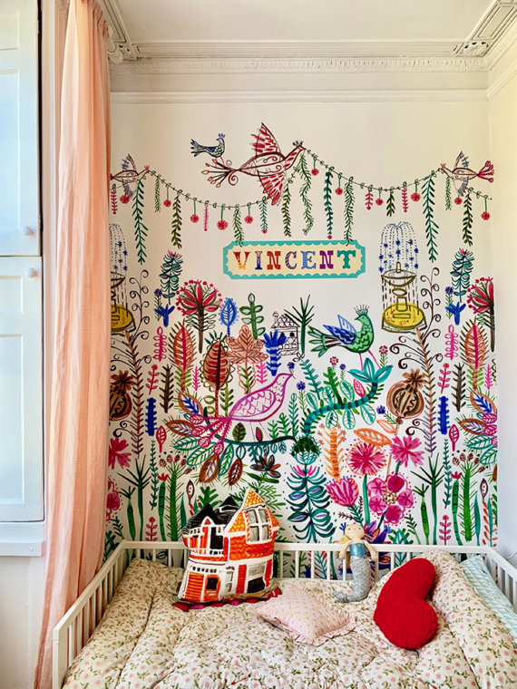 LITTLE BIRDS MURAL WALLPAPER