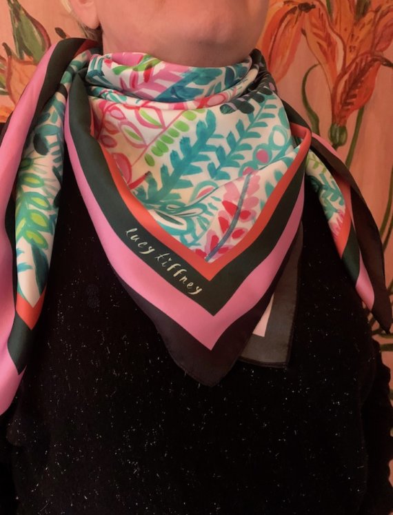 Palm Silk Scarf (90 x 90 cm) - Image 3