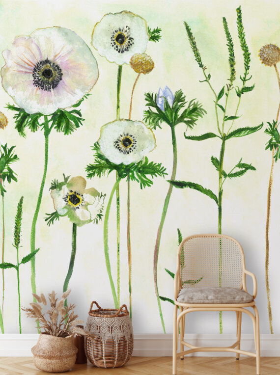 Anemone Mural Wallpaper Sample