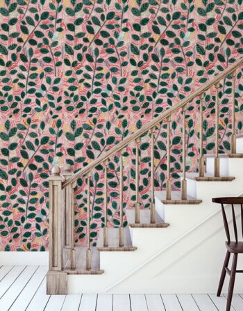 Pink Leaves Wallpaper (10m)