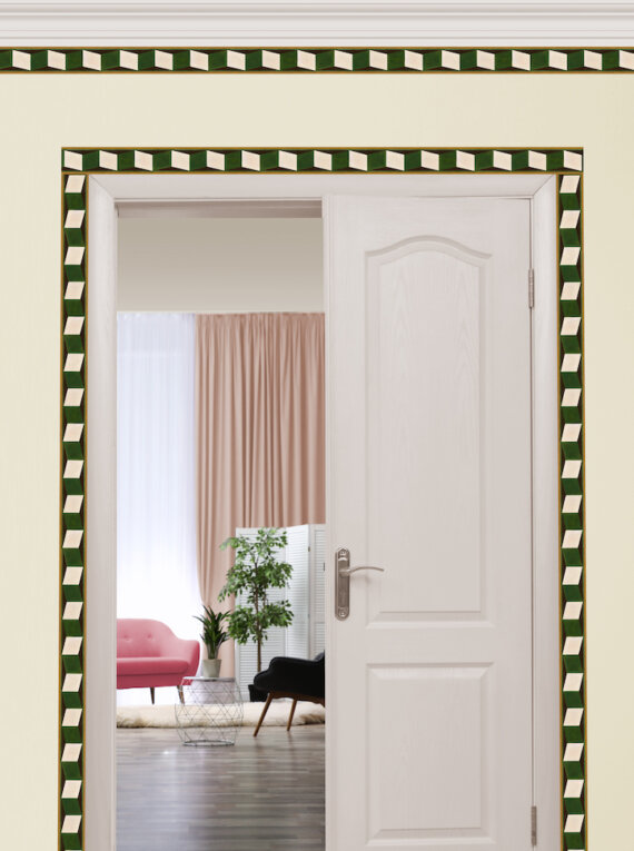 Illusions of Grandeur Wallpaper Border (Callaloo) - Image 2