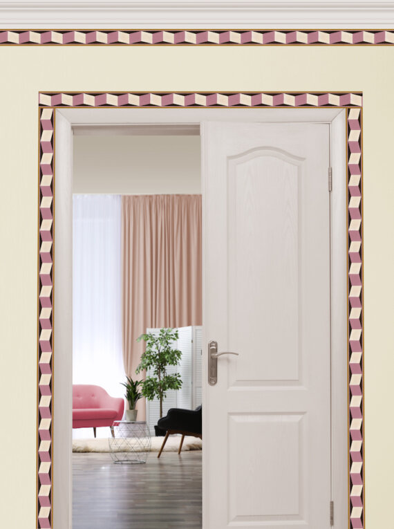 Illusions of Grandeur Wallpaper Border (Guava) - Image 2