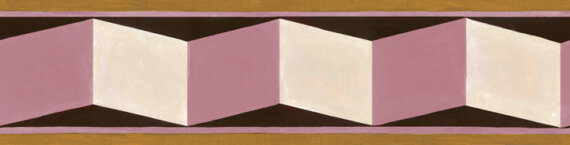 Illusions of Grandeur Wallpaper Border Sample (Guava)