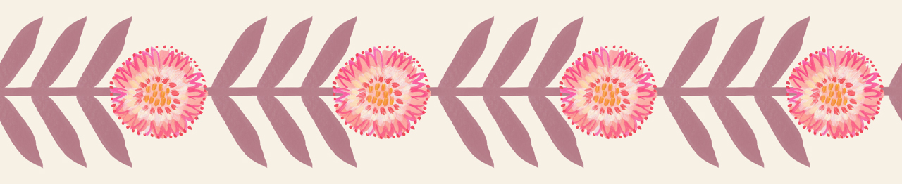 Flower Wallpaper Border (Pink & Peach) 10m