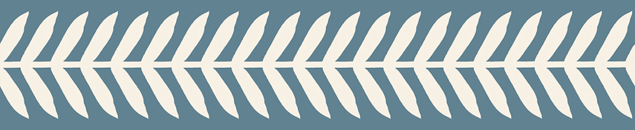 Cream Stem on Wedgewood Blue Wallpaper Border (10m)