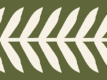 Cream Stem On Green Wallpaper Border (10m)