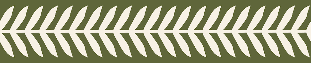 Cream Stem On Green Wallpaper Border (10m)