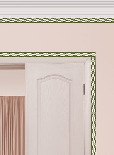 Cream Stem On Green Wallpaper Border (10m) - Image 2