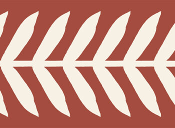 Cream Stem On Sienna Wallpaper Border Sample